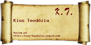 Kiss Teodózia névjegykártya